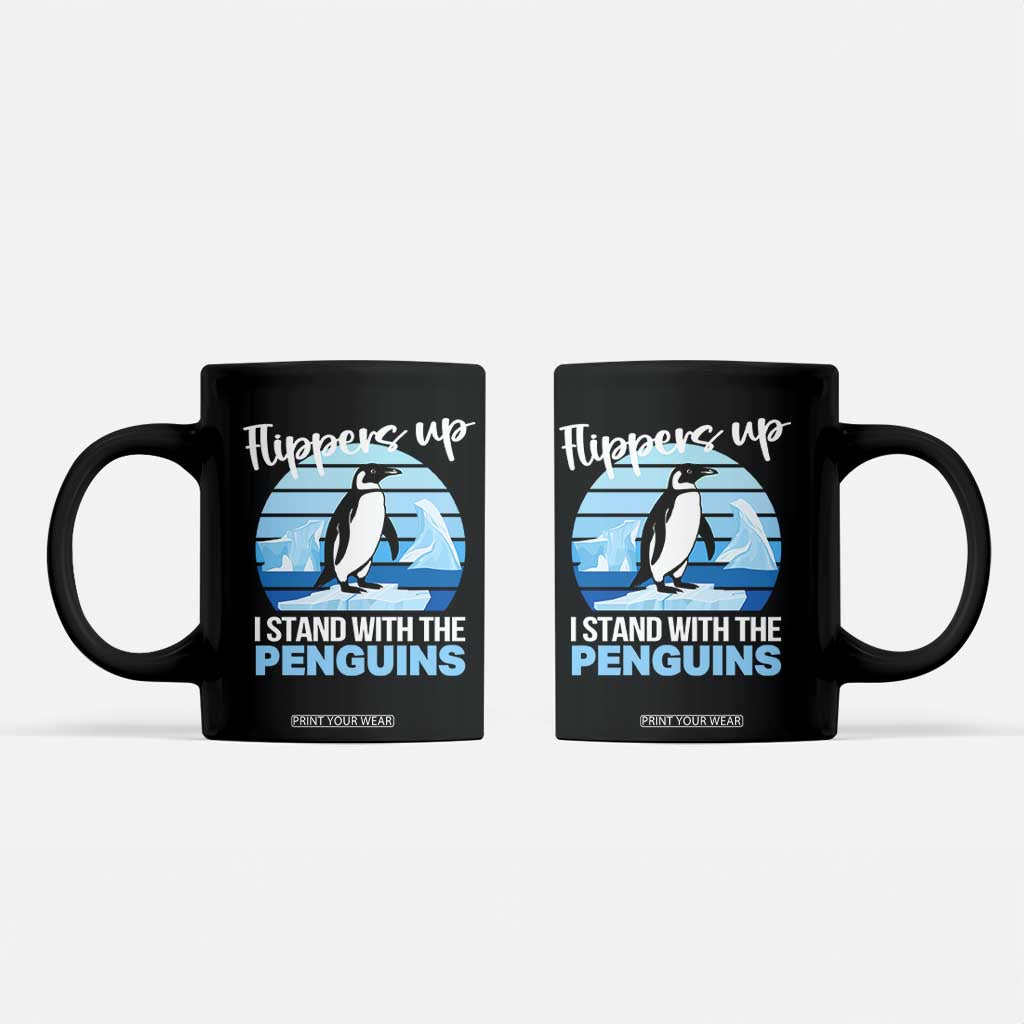 Funny Penguin Resist Coffee Mug Flippers Up I Stand With The Penguins TS02 Black Print Your Wear