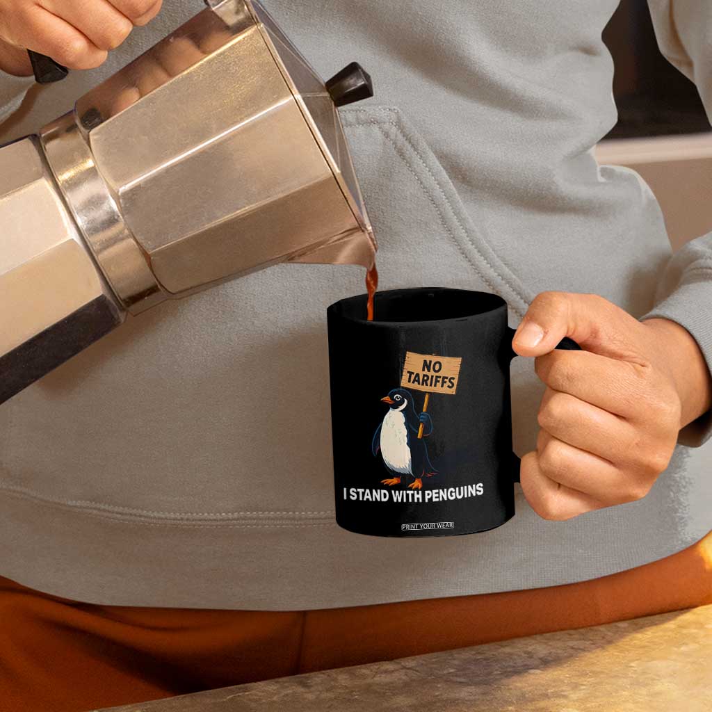 Funny Penguin Resist Coffee Mug No Tariffs I Stand With Penguins TS02 Print Your Wear