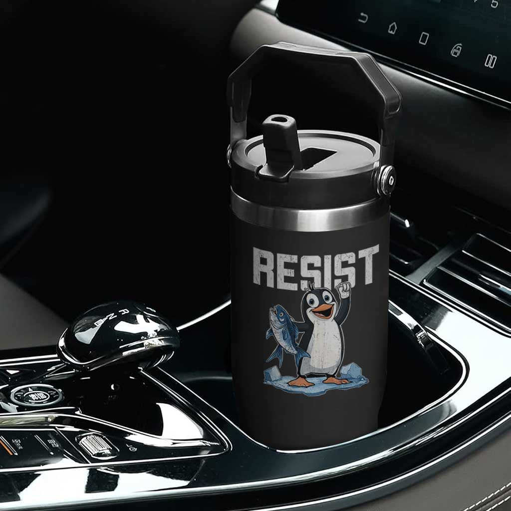 Funny Penguin Resist Flip Straw Tumbler Against Tariffs Protest TS02 Print Your Wear