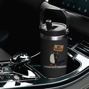 Funny Penguin Resist Flip Straw Tumbler No Tariffs I Stand With Penguins TS02 Print Your Wear