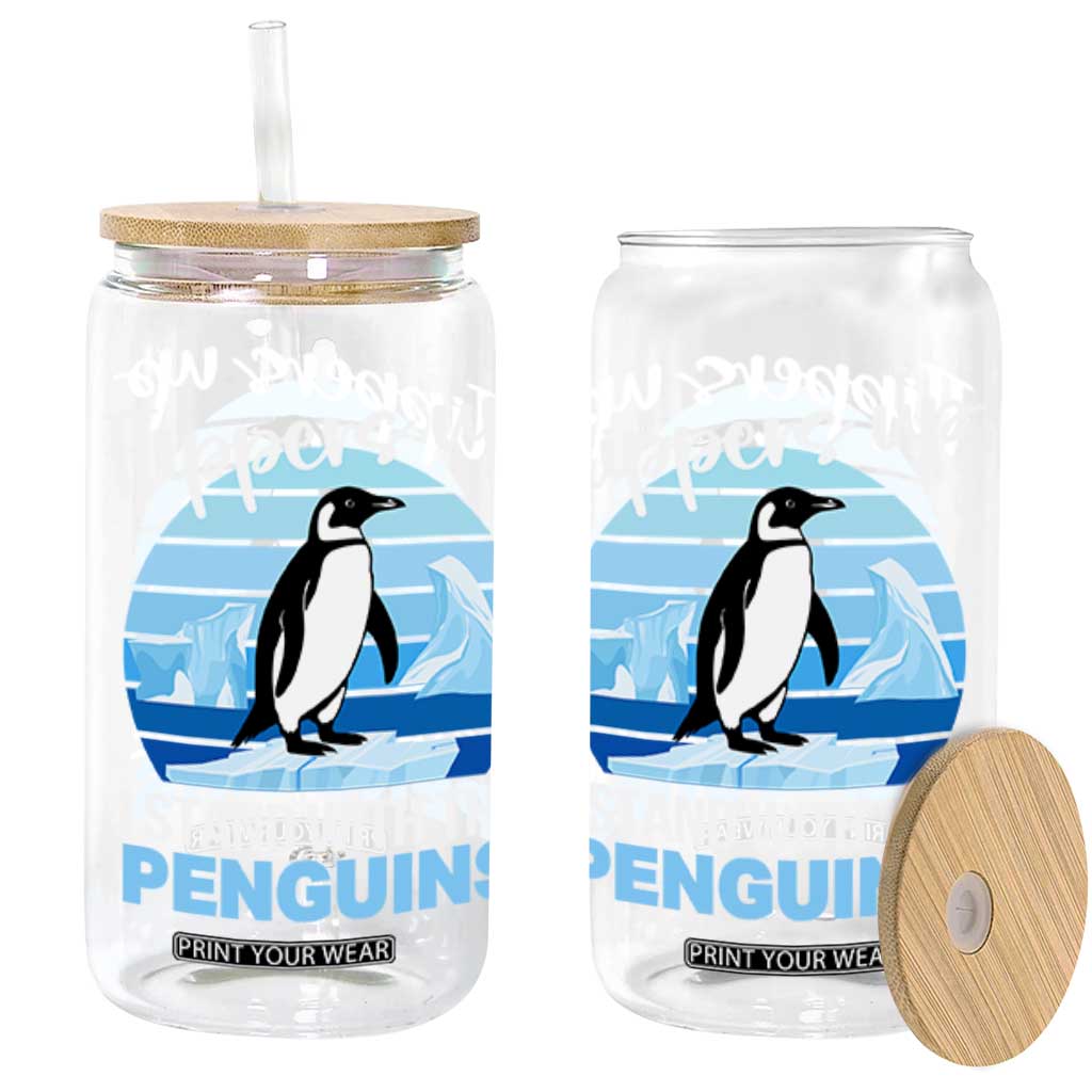 Funny Penguin Resist Glass Can Flippers Up I Stand With The Penguins TS02 Black Print Your Wear