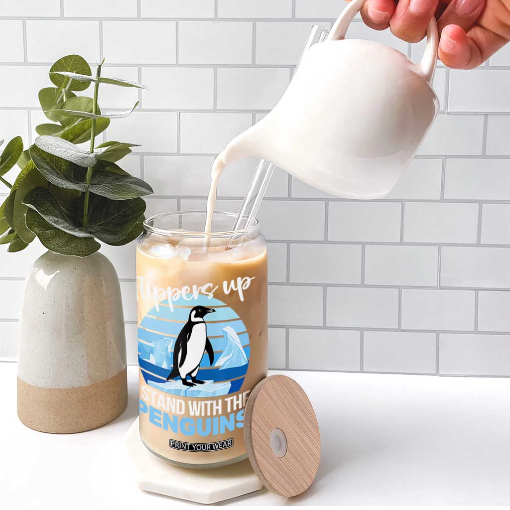 Funny Penguin Resist Glass Can Flippers Up I Stand With The Penguins TS02 Print Your Wear