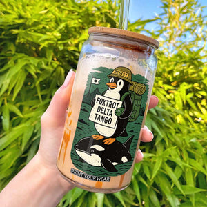 Funny Penguin Resist Glass Can No Tarriffs Activism Graphic TS02 Print Your Wear