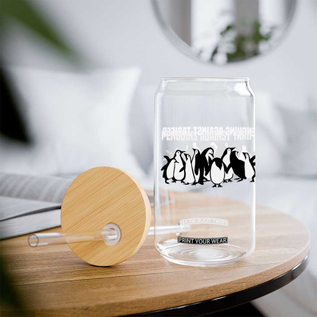 Funny Penguin Resist Glass Can Penguins Against Tariffs Sarcastic Saying Meme TS02 Print Your Wear