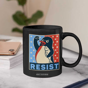Funny Penguin Resist Graphic Coffee Mug Resist Protest Against Tariffs TS02 Print Your Wear