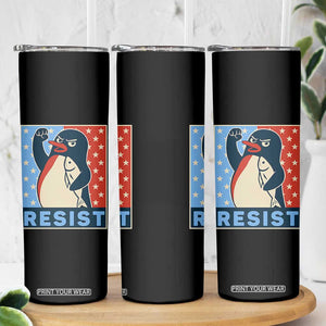 Funny Penguin Resist Graphic Skinny Tumbler Resist Protest Against Tariffs TS02 Print Your Wear