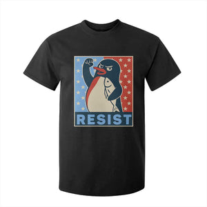 Funny Penguin Resist Graphic T Shirt For Kid Resist Protest Against Tariffs TS02 Black Print Your Wear