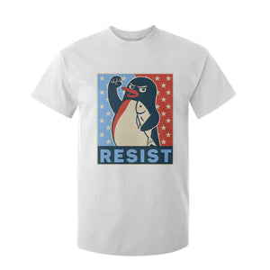 Funny Penguin Resist Graphic T Shirt For Kid Resist Protest Against Tariffs TS02 White Print Your Wear