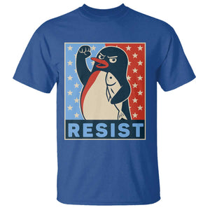 Funny Penguin Resist Graphic T Shirt Resist Protest Against Tariffs TS02 Royal Blue Print Your Wear