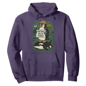 Funny Penguin Resist Hoodie No Tarriffs Activism Graphic TS02 Purple Print Your Wear