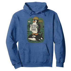 Funny Penguin Resist Hoodie No Tarriffs Activism Graphic TS02 Royal Blue Print Your Wear