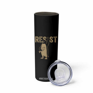 Funny Penguin Resist Skinny Tumbler Against Tariffs Activism Vintage TS02 Print Your Wear