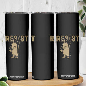 Funny Penguin Resist Skinny Tumbler Against Tariffs Activism Vintage TS02 Print Your Wear