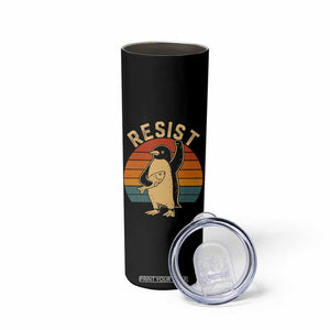 Funny Penguin Resist Skinny Tumbler Against Tariffs Retro Vintage TS02 Print Your Wear