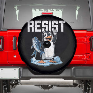 Funny Penguin Resist Spare Tire Cover Against Tariffs Protest TS02 Black Print Your Wear