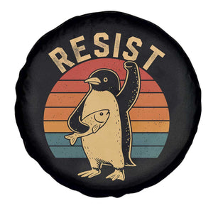 Funny Penguin Resist Spare Tire Cover Against Tariffs Retro Vintage TS02 Print Your Wear