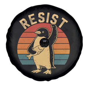 Funny Penguin Resist Spare Tire Cover Against Tariffs Retro Vintage TS02 Print Your Wear