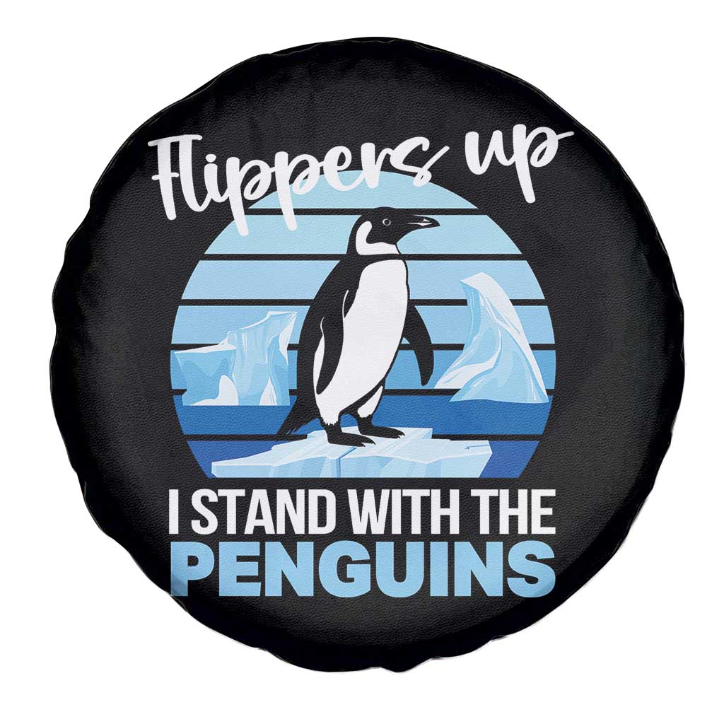 Funny Penguin Resist Spare Tire Cover Flippers Up I Stand With The Penguins TS02 Print Your Wear