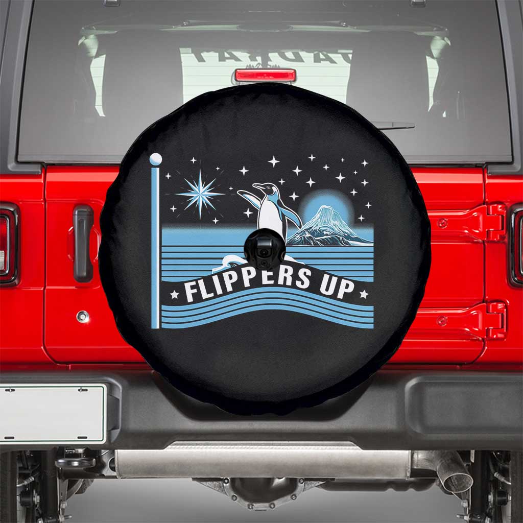 Funny Penguin Resist Spare Tire Cover Heard Island Flippers Up I Stand With Penguins TS02 Black Print Your Wear