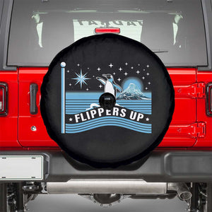 Funny Penguin Resist Spare Tire Cover Heard Island Flippers Up I Stand With Penguins TS02 Black Print Your Wear