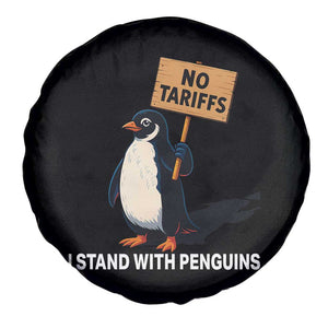 Funny Penguin Resist Spare Tire Cover No Tariffs I Stand With Penguins TS02 Print Your Wear