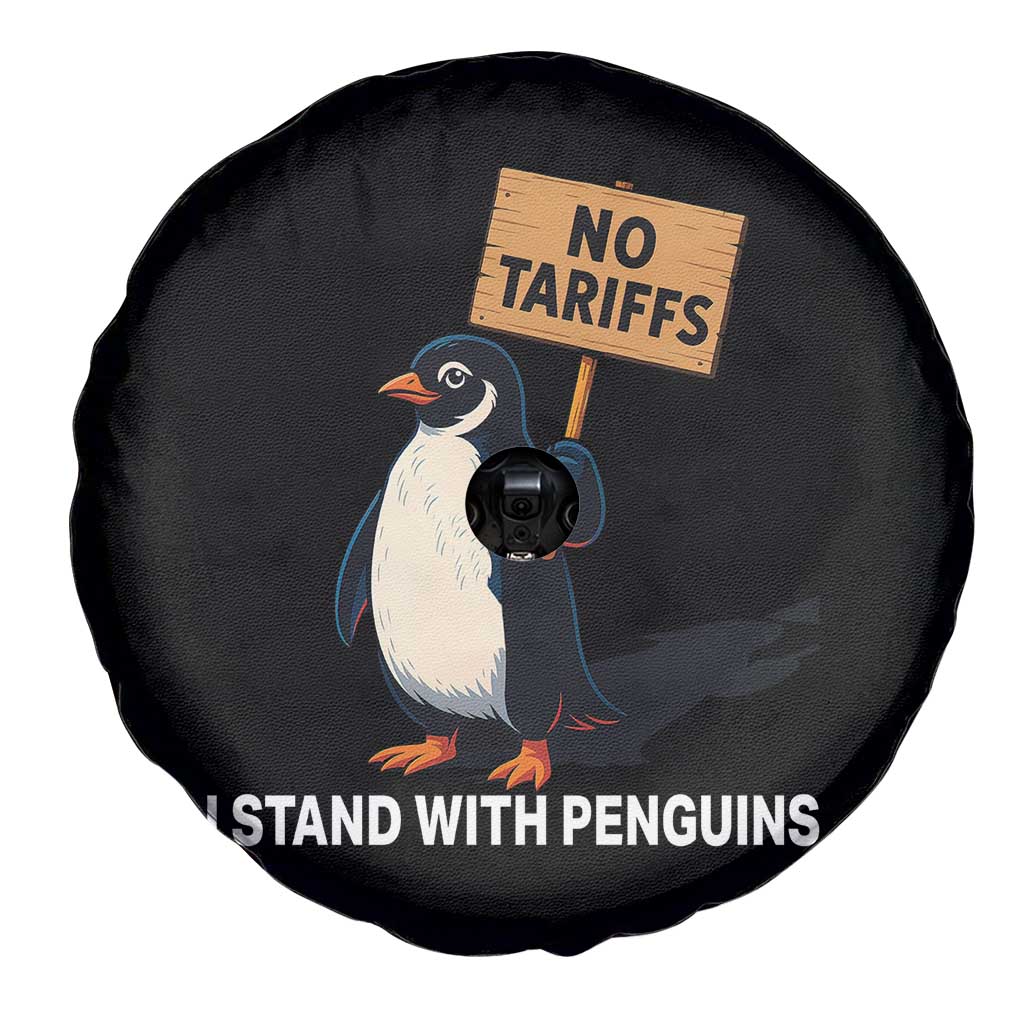 Funny Penguin Resist Spare Tire Cover No Tariffs I Stand With Penguins TS02 Print Your Wear