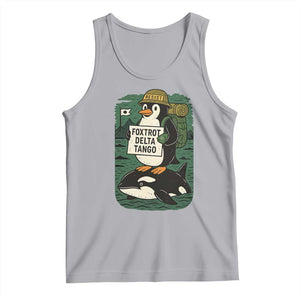Funny Penguin Resist Tank Top No Tarriffs Activism Graphic TS02 Athletic Heather Print Your Wear