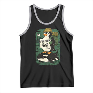 Funny Penguin Resist Tank Top No Tarriffs Activism Graphic TS02 Black Athletic Heather Print Your Wear