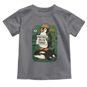 Funny Penguin Resist Toddler T Shirt No Tarriffs Activism Graphic TS02 Charcoal Print Your Wear