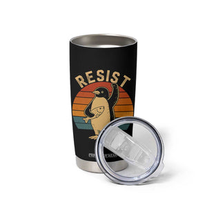 Funny Penguin Resist Tumbler Cup Against Tariffs Retro Vintage TS02 Print Your Wear