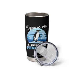 Funny Penguin Resist Tumbler Cup Flippers Up I Stand With The Penguins TS02 Print Your Wear