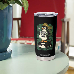 Funny Penguin Resist Tumbler Cup No Tarriffs Activism Graphic TS02 Print Your Wear