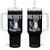 Funny Penguin Resist Tumbler With Handle Against Tariffs Protest TS02 One Size: 40 oz Black Print Your Wear