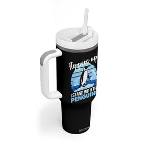 Funny Penguin Resist Tumbler With Handle Flippers Up I Stand With The Penguins TS02 Print Your Wear
