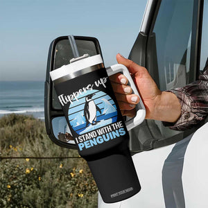 Funny Penguin Resist Tumbler With Handle Flippers Up I Stand With The Penguins TS02 Print Your Wear