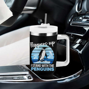 Funny Penguin Resist Tumbler With Handle Flippers Up I Stand With The Penguins TS02 Print Your Wear