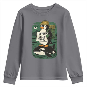 Funny Penguin Resist Youth Sweatshirt No Tarriffs Activism Graphic TS02 Charcoal Print Your Wear