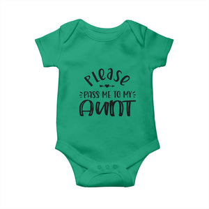 Funny Please Pass Me To My Aunt Baby Onesie Soon To Be Aunt TS11 Irish Green Print Your Wear