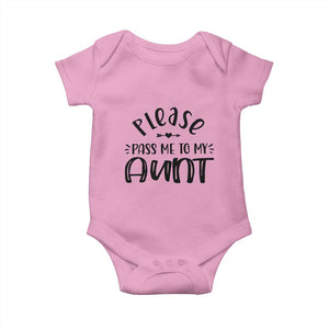 Funny Please Pass Me To My Aunt Baby Onesie Soon To Be Aunt TS11 Light Pink Print Your Wear