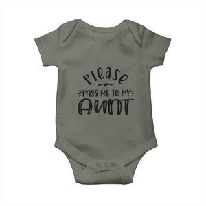 Funny Please Pass Me To My Aunt Baby Onesie Soon To Be Aunt TS11 Military Green Print Your Wear