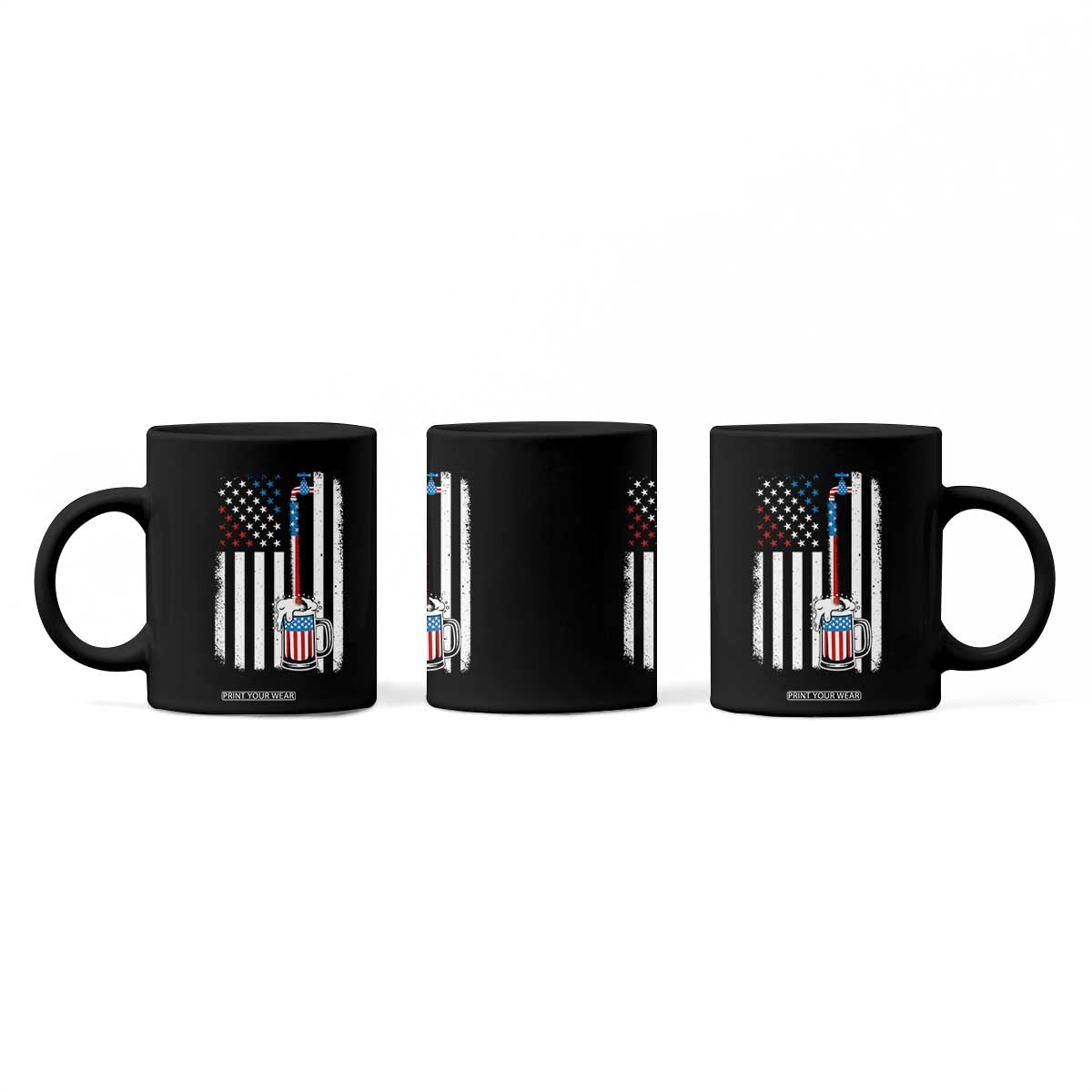 Funny Pouring Beer American Flag 4th Of July Craft Brewery Coffee Mug TS11 Print Your Wear