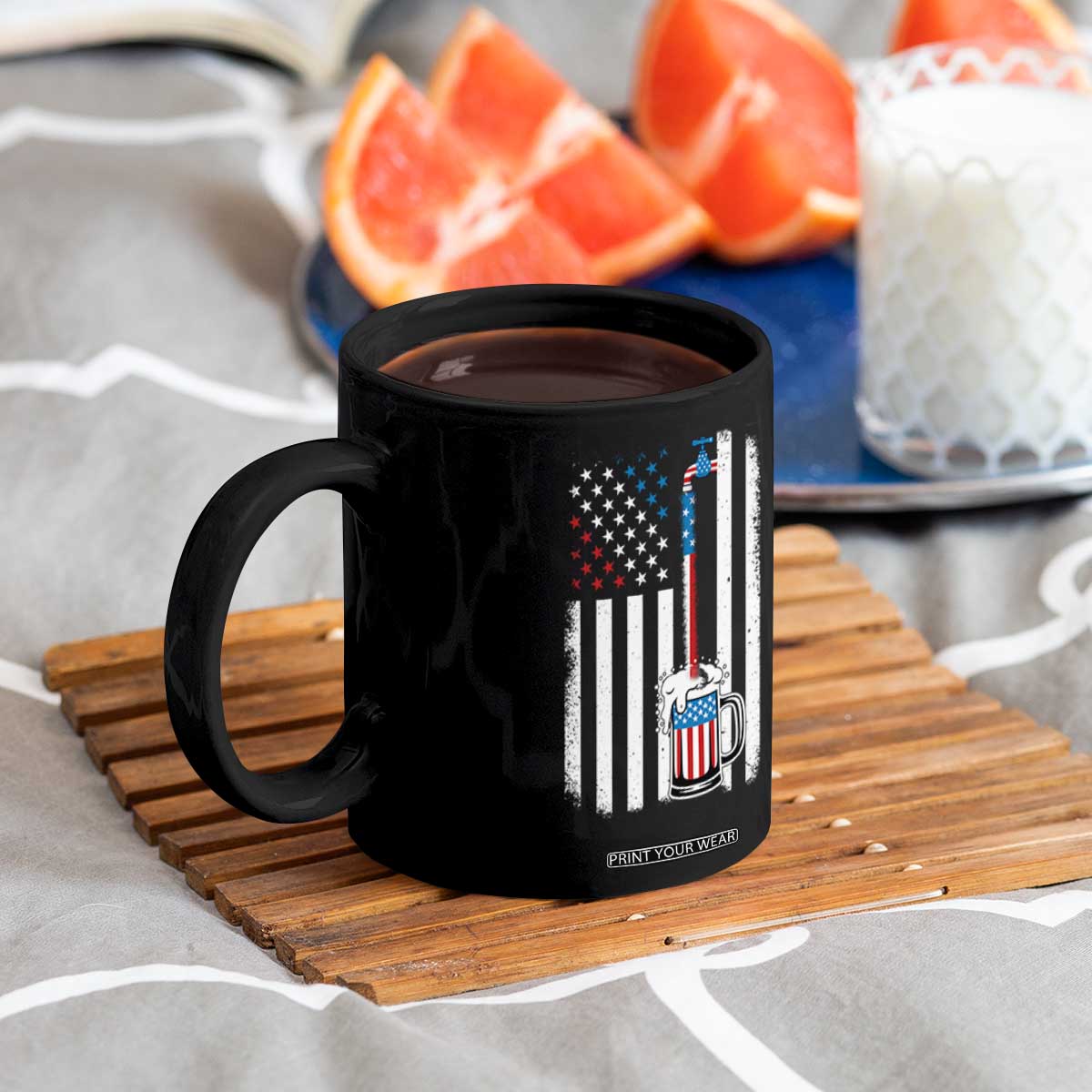 Funny Pouring Beer American Flag 4th Of July Craft Brewery Coffee Mug TS11 Print Your Wear