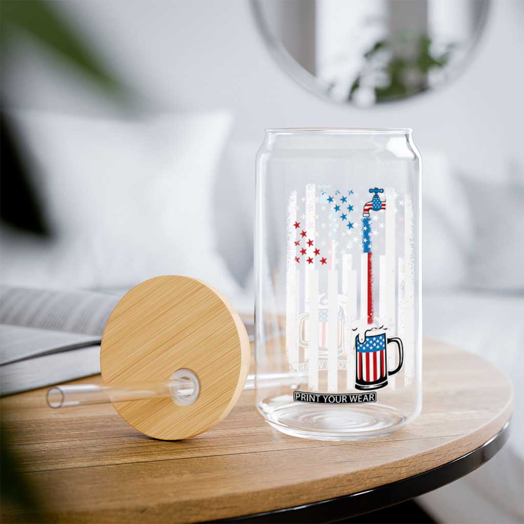 Funny Pouring Beer American Flag 4th Of July Craft Brewery Glass Can TS11 Print Your Wear