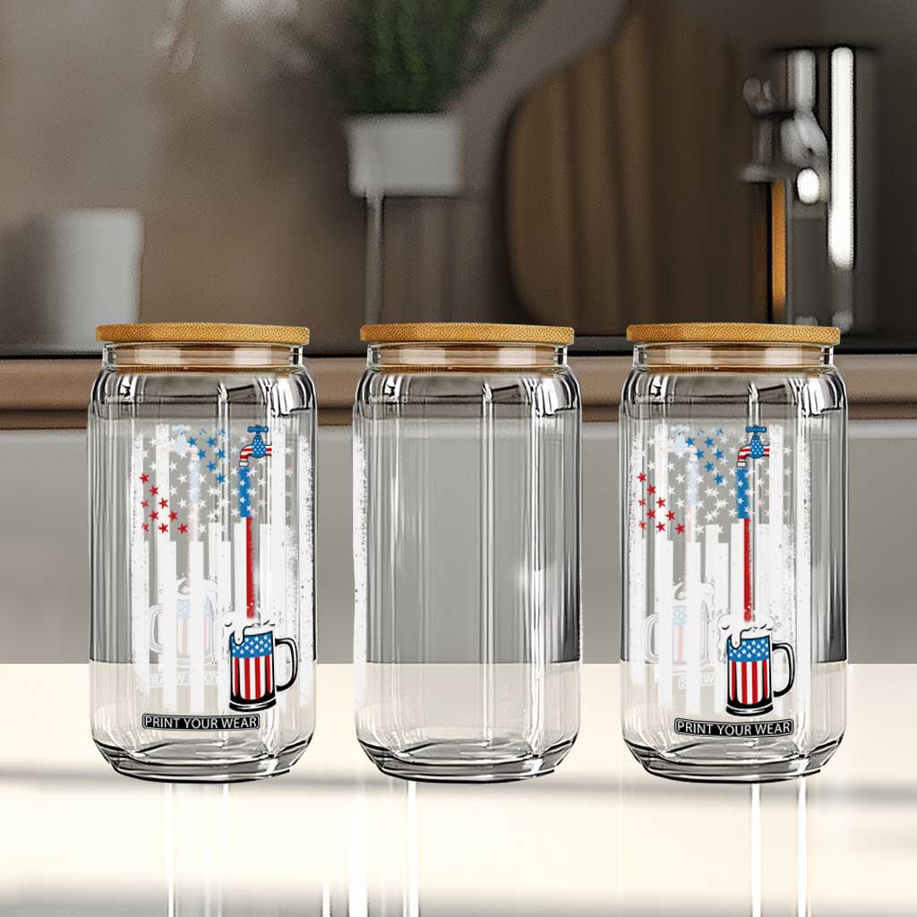 Funny Pouring Beer American Flag 4th Of July Craft Brewery Glass Can TS11 Print Your Wear