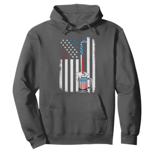 Funny Pouring Beer American Flag 4th Of July Craft Brewery Hoodie TS11 Dark Heather Print Your Wear