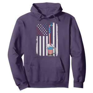 Funny Pouring Beer American Flag 4th Of July Craft Brewery Hoodie TS11 Purple Print Your Wear