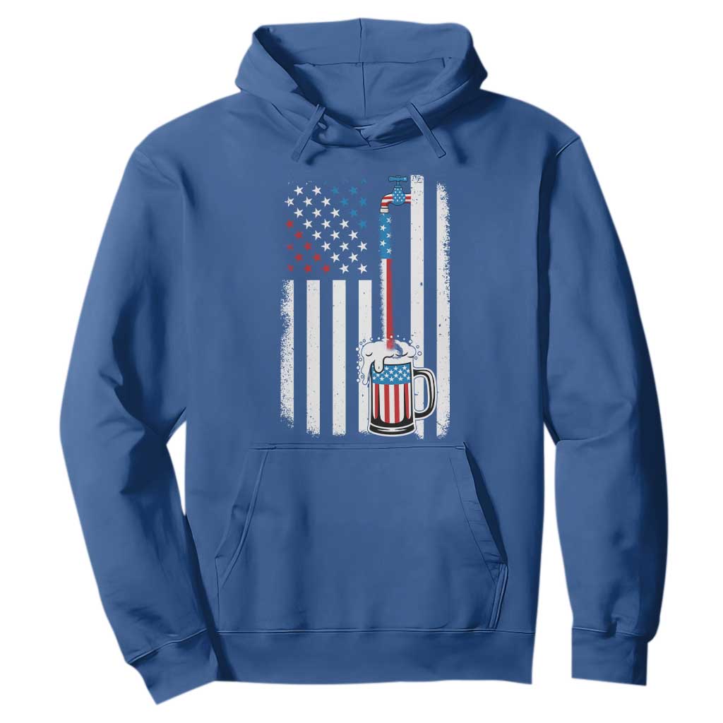 Funny Pouring Beer American Flag 4th Of July Craft Brewery Hoodie TS11 Royal Blue Print Your Wear