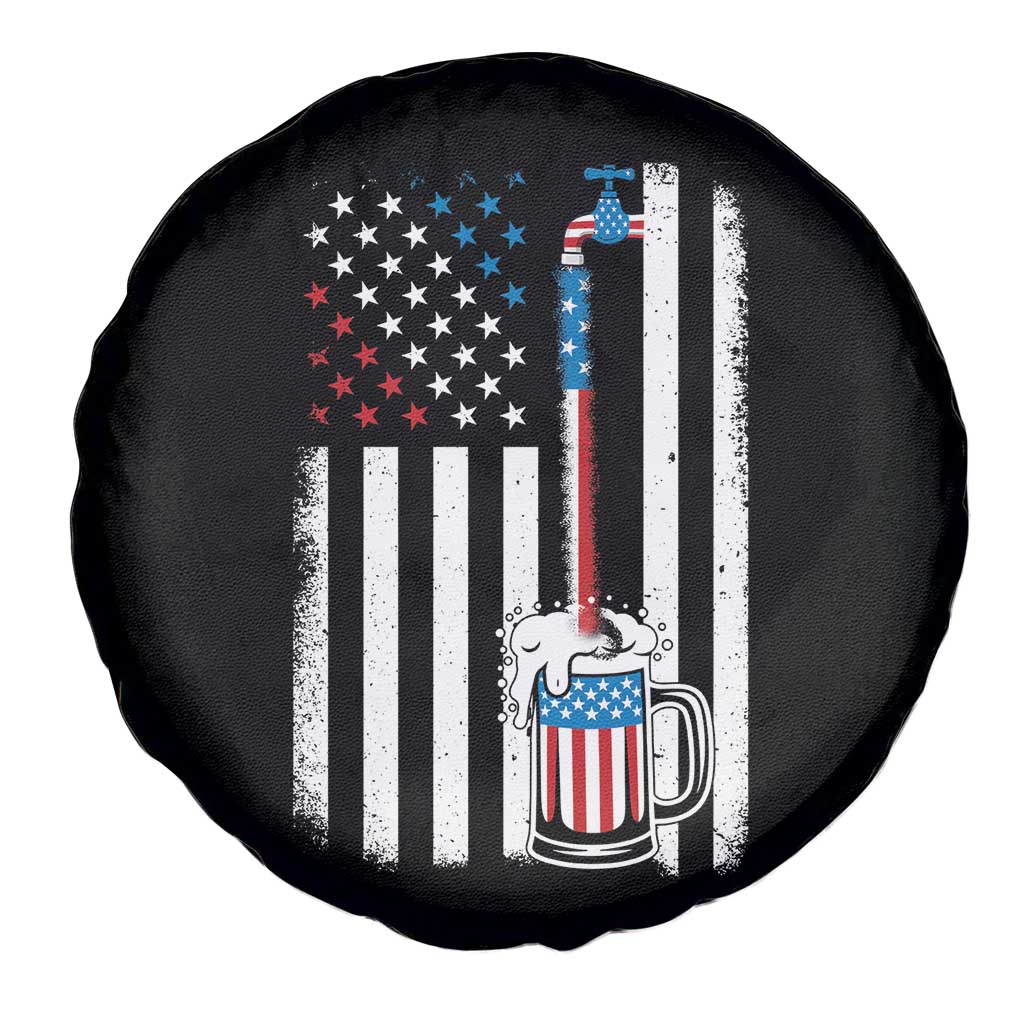 Funny Pouring Beer American Flag 4th Of July Craft Brewery Spare Tire Cover TS11 Print Your Wear