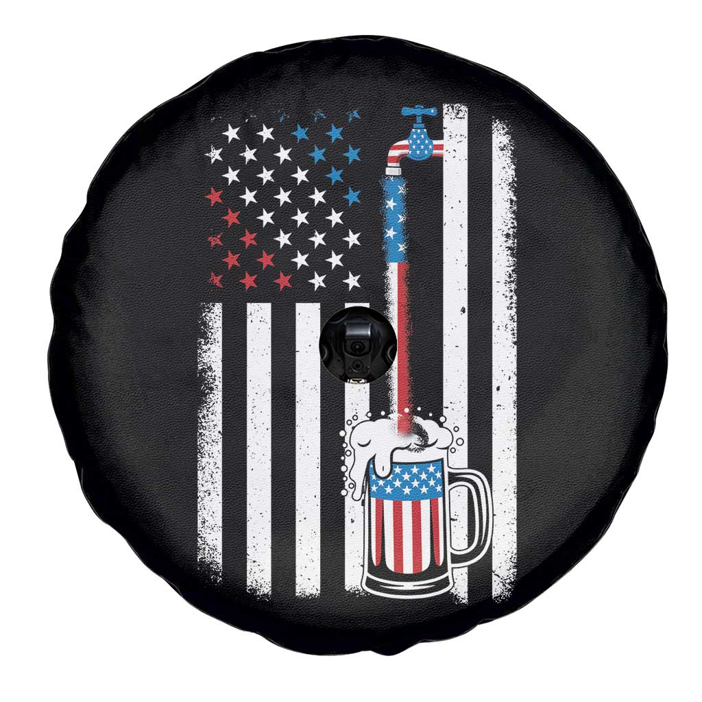 Funny Pouring Beer American Flag 4th Of July Craft Brewery Spare Tire Cover TS11 Print Your Wear