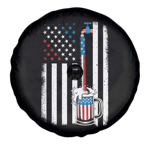 Funny Pouring Beer American Flag 4th Of July Craft Brewery Spare Tire Cover TS11 Print Your Wear